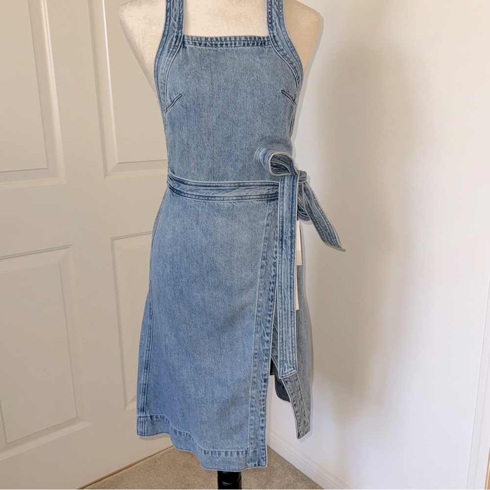 Aritzia Denim Forum denim wrap dress size 2 NWT - Picture 2 of 8